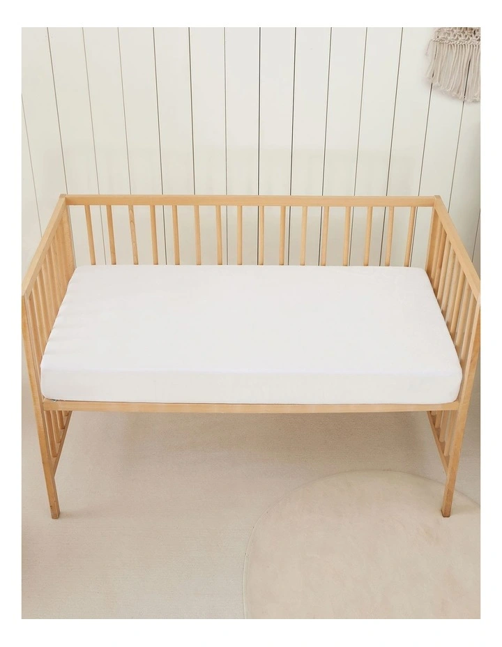 Bamboo Terry Cot Waterproof Mattress Protector Standard in White image 7