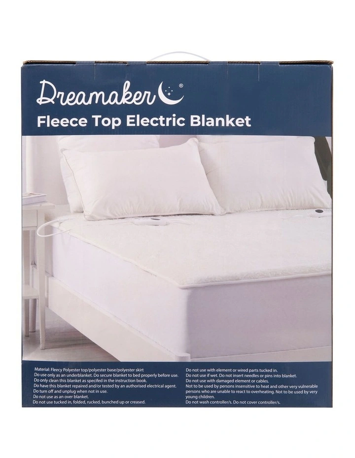 Dreamaker 350 GSM Fleece Top Electric Blanket In Beige MYER
