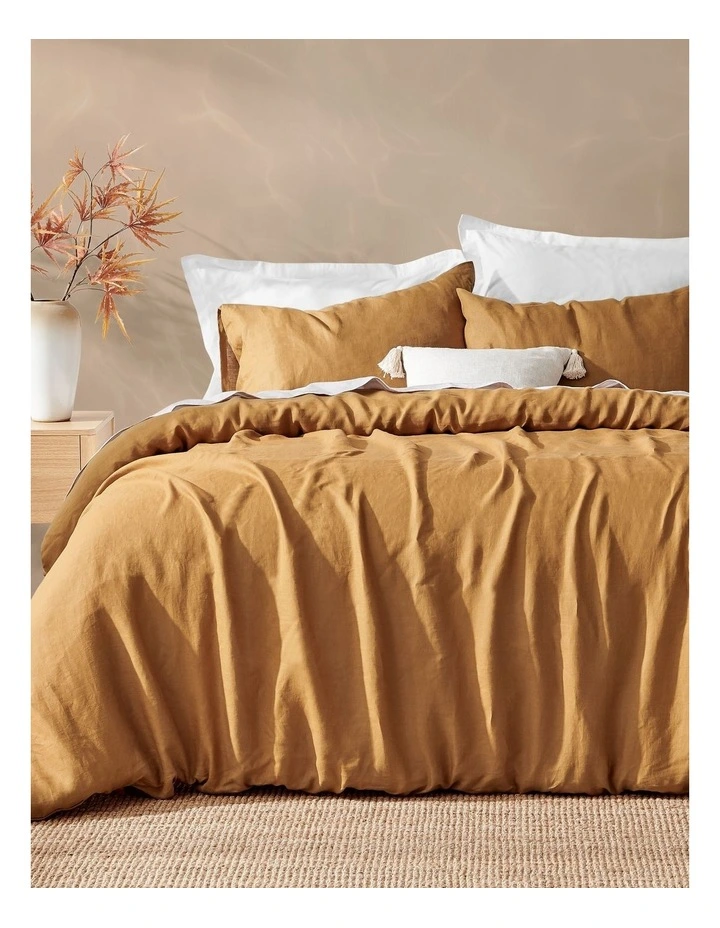 Rust Washed Cotton Duvet Cover Set – California King, 3-Piece, Soft Breathable Vintage Bedding, 1000+ Thread Count