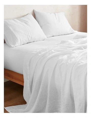 European Flax Linen Sheet Set in White
