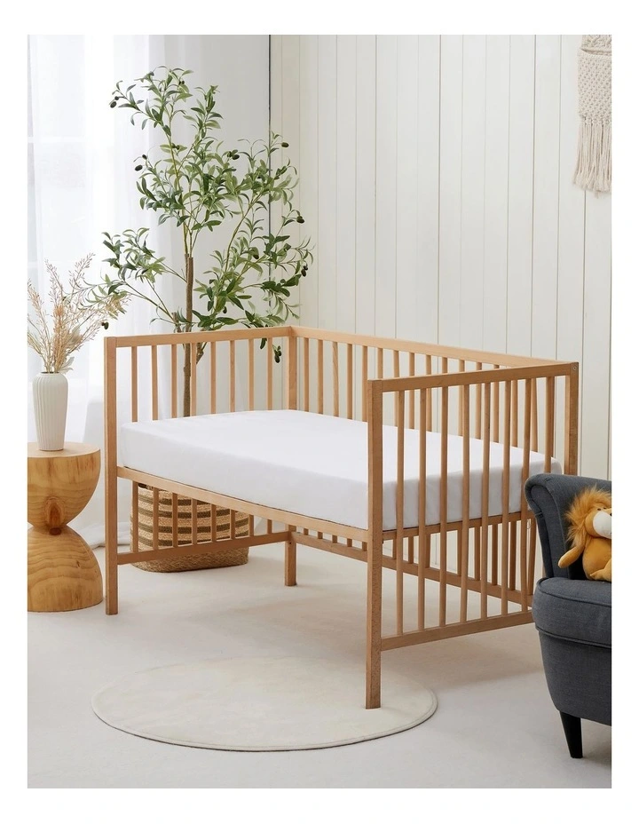 Soft Waterproof Cot Fitted Sheet Mattress Protector in White image 1