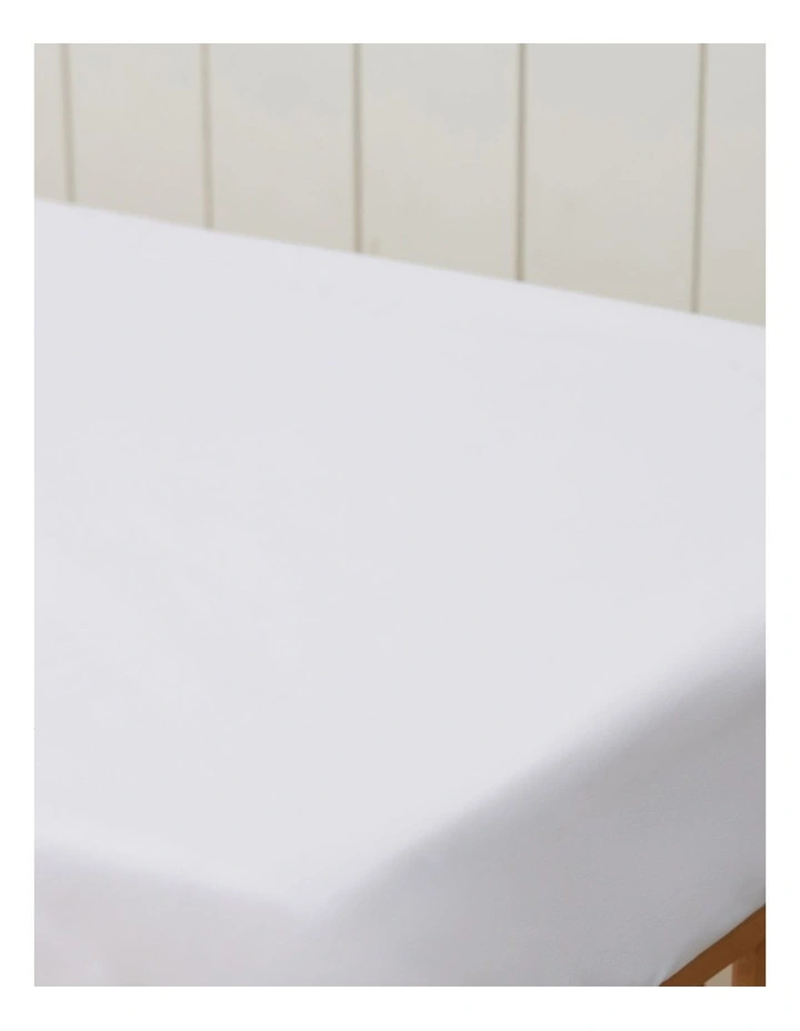 Soft Waterproof Cot Fitted Sheet Mattress Protector in White image 4
