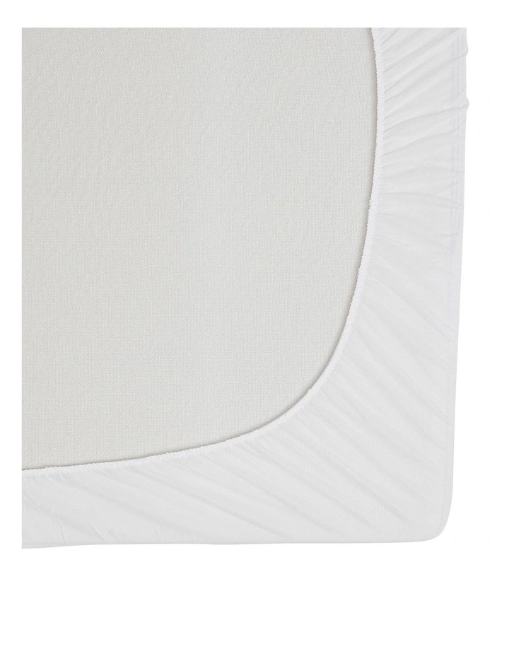 Soft Waterproof Cot Fitted Sheet Mattress Protector in White image 5