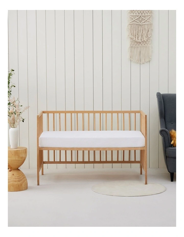 Soft Waterproof Cot Fitted Sheet Mattress Protector in White image 7