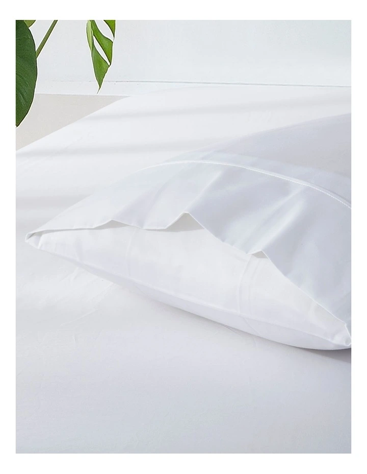500TC Cotton Sateen Standard Pillowcase in White (Twin Pack) image 2