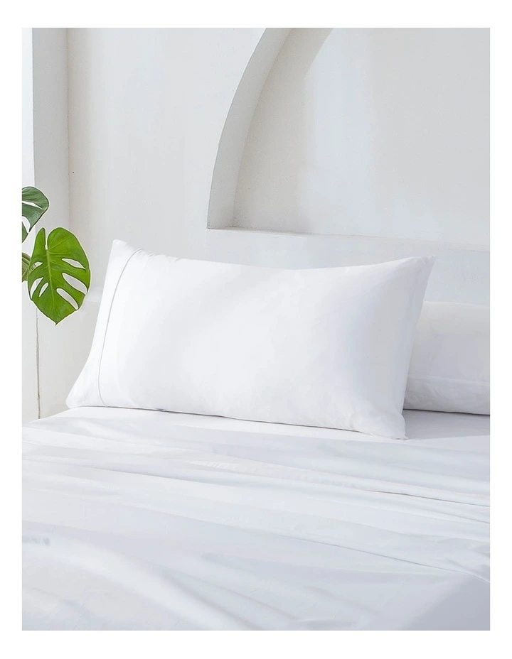 500TC Cotton Sateen Standard Pillowcase in White (Twin Pack) image 3