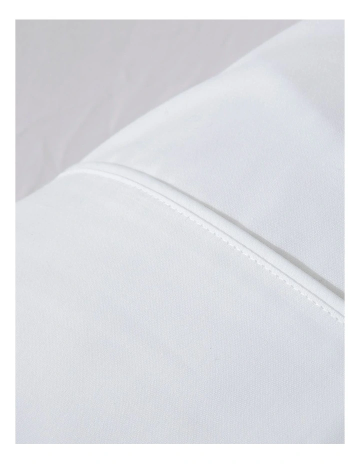 500TC Cotton Sateen Standard Pillowcase in White (Twin Pack) image 4