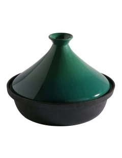 Signature Cast Iron Tagine with Ceramic Lid Ombre D25xH18.5cm in Green