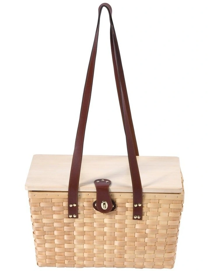 4 Person Barossa Natural Wicker Picnic Basket Set in Beige image 5