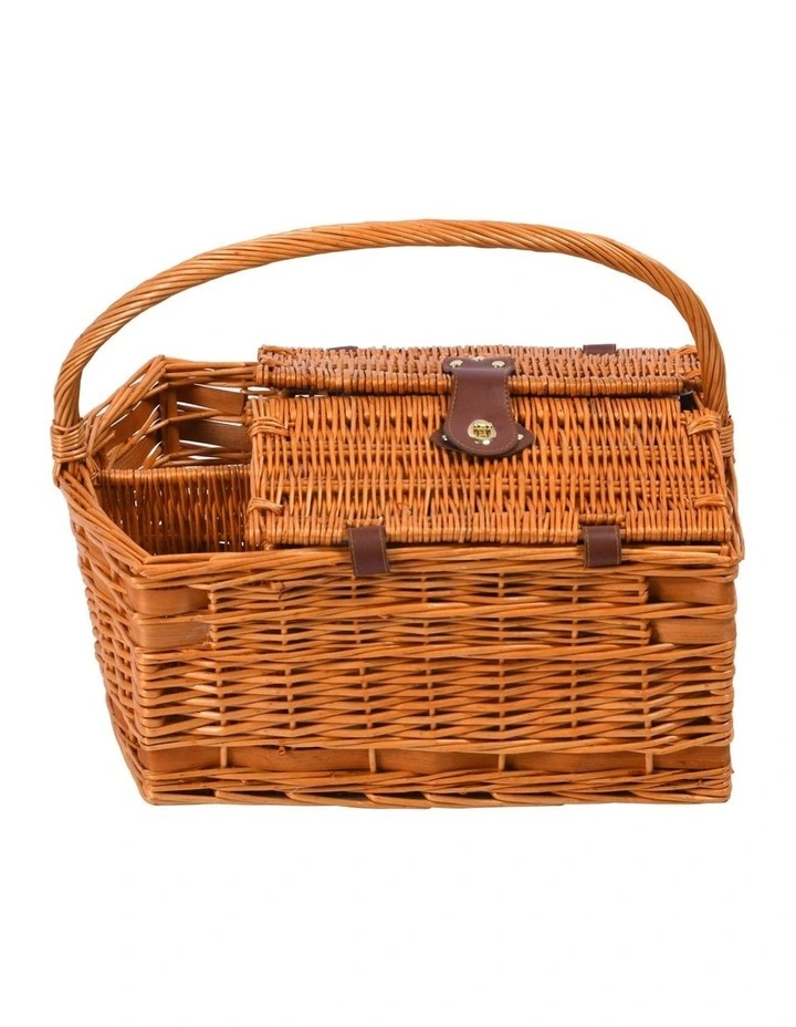 Tasmania 4 Person Picnic Basket Set with Gingham Rug in Multi image 4