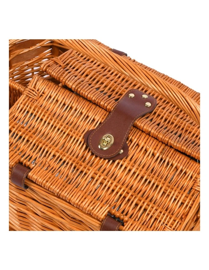 Tasmania 4 Person Picnic Basket Set with Gingham Rug in Multi image 6