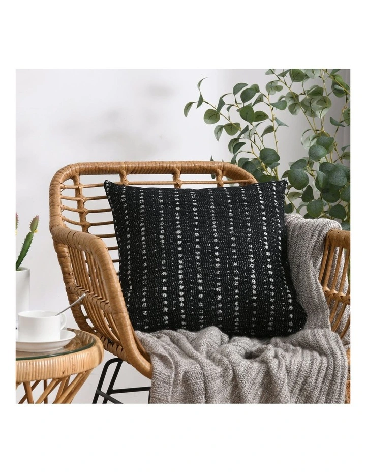 Antalyo Chenille Cushion 45x45cm in Black image 2