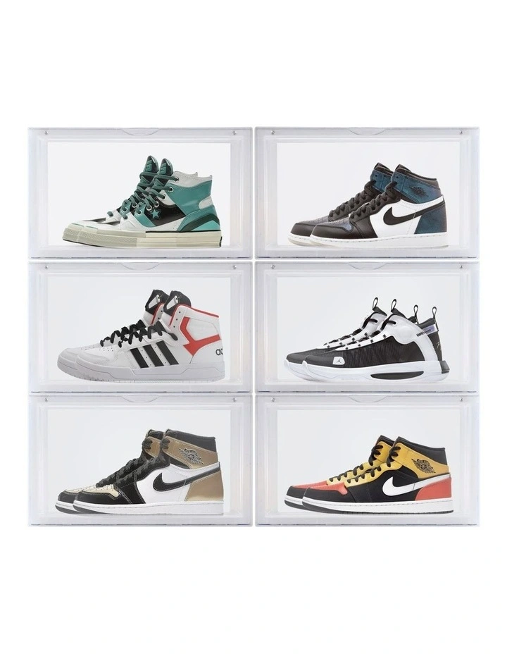 Kicks Side Display Stackable Shoe Storage Box 36x28x22cm in Clear image 3