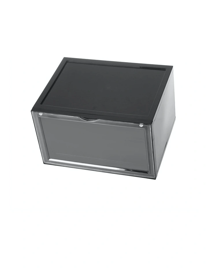 Kicks Side Display Stackable Shoe Storage Box 36x28x22cm in Black image 4