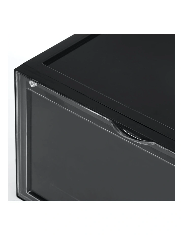 Kicks Side Display Stackable Shoe Storage Box 36x28x22cm in Black image 5