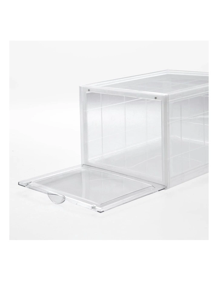 Front Display Shoe Box Organiser 36x28x22cm in Clear image 3