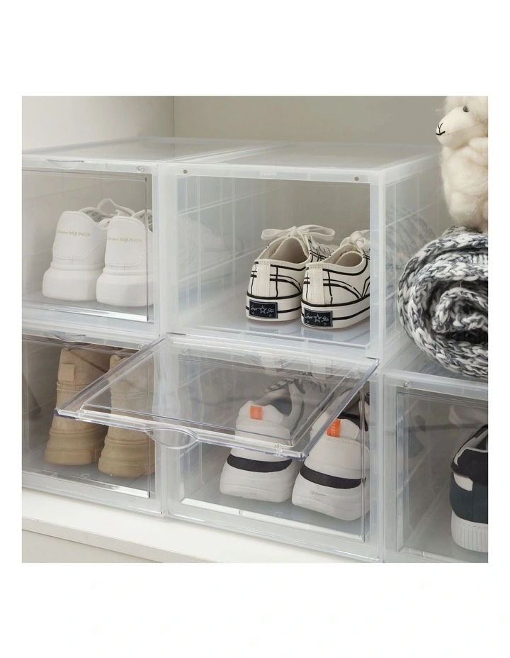 Front Display Shoe Box Organiser 36x28x22cm in Clear image 5