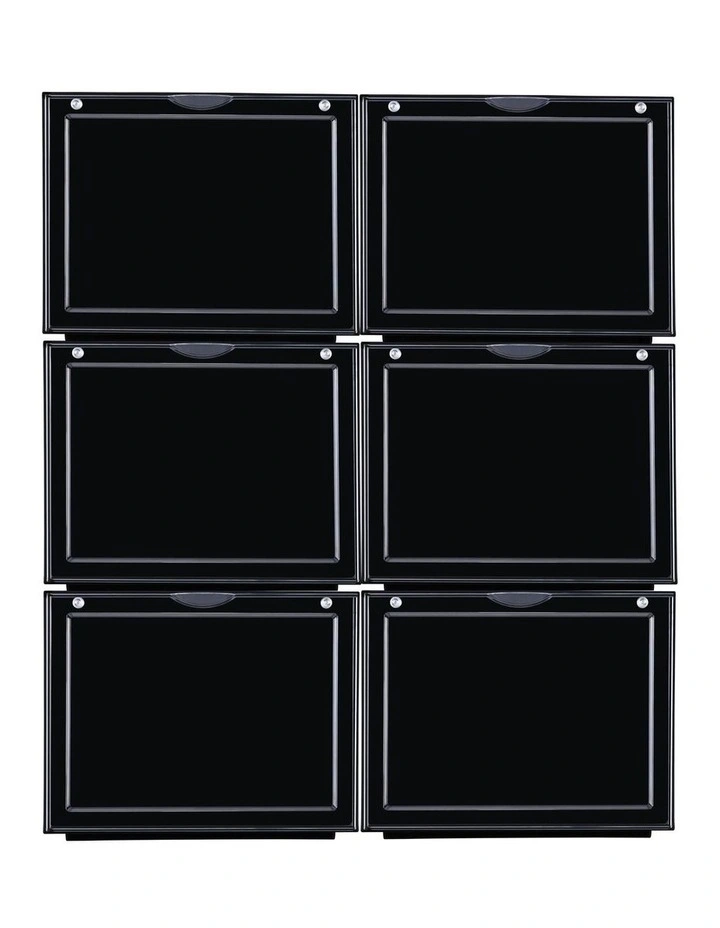 Front Display Shoe Box Organiser 36x28x22cm 6 Pack in Black image 1