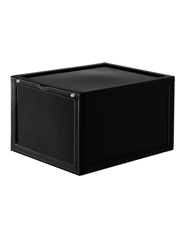 Front Display Shoe Box Organiser 36x28x22cm 6 Pack in Black image 6