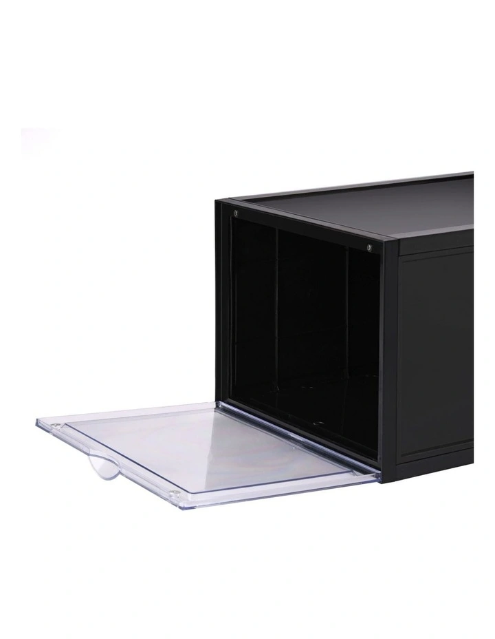 Front Display Shoe Box Organiser 36x28x22cm 6 Pack in Black image 7