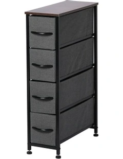 Luna Fabric Home Dresser 4 Drawer in Charcoal