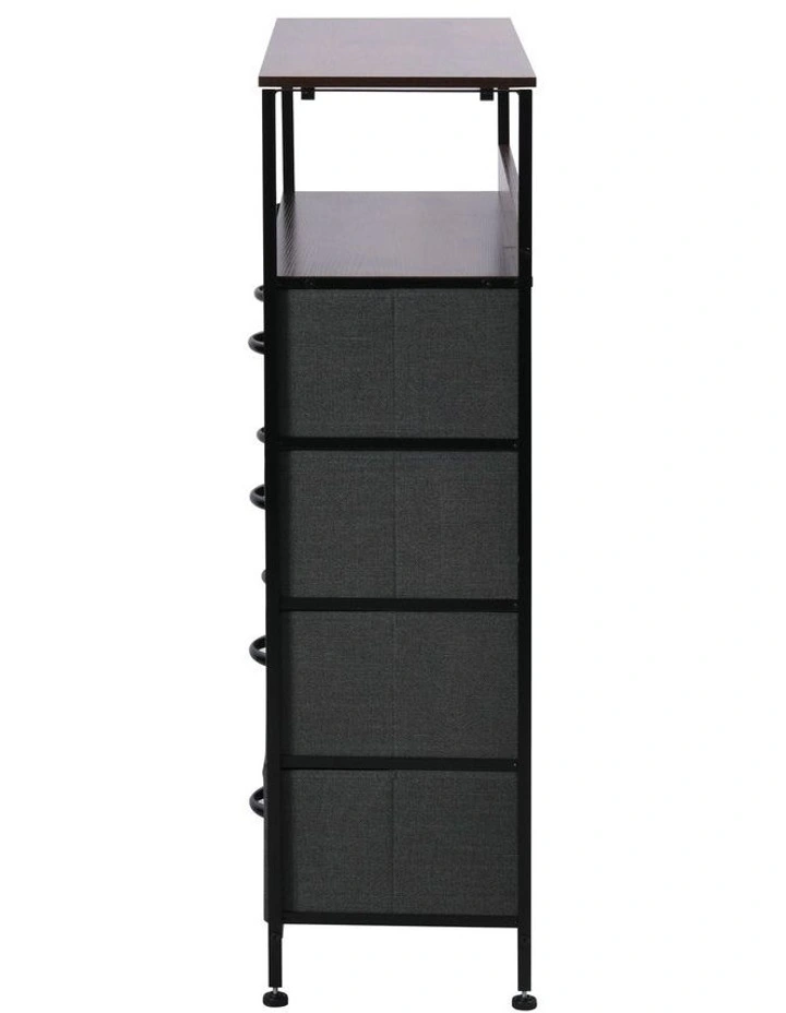 Luna Fabric Home Storage Dresser With Shelf 8 Drawer in Charcoal image 4