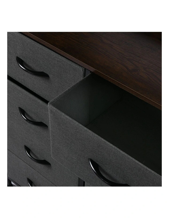 Luna Fabric Home Storage Dresser With Shelf 8 Drawer in Charcoal image 6