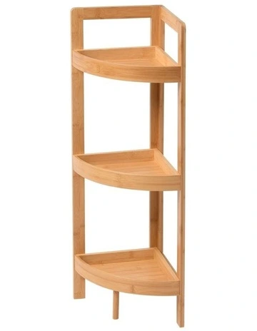 Okin Bamboo Corner Caddy 3-Tier 23x23x77cm in Natural