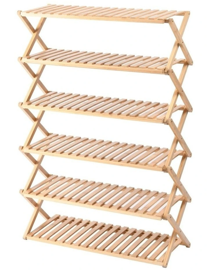 Vivonne Bamboo Shoe Rack 6-Tier 103x70x27.5cm in Natural image 1