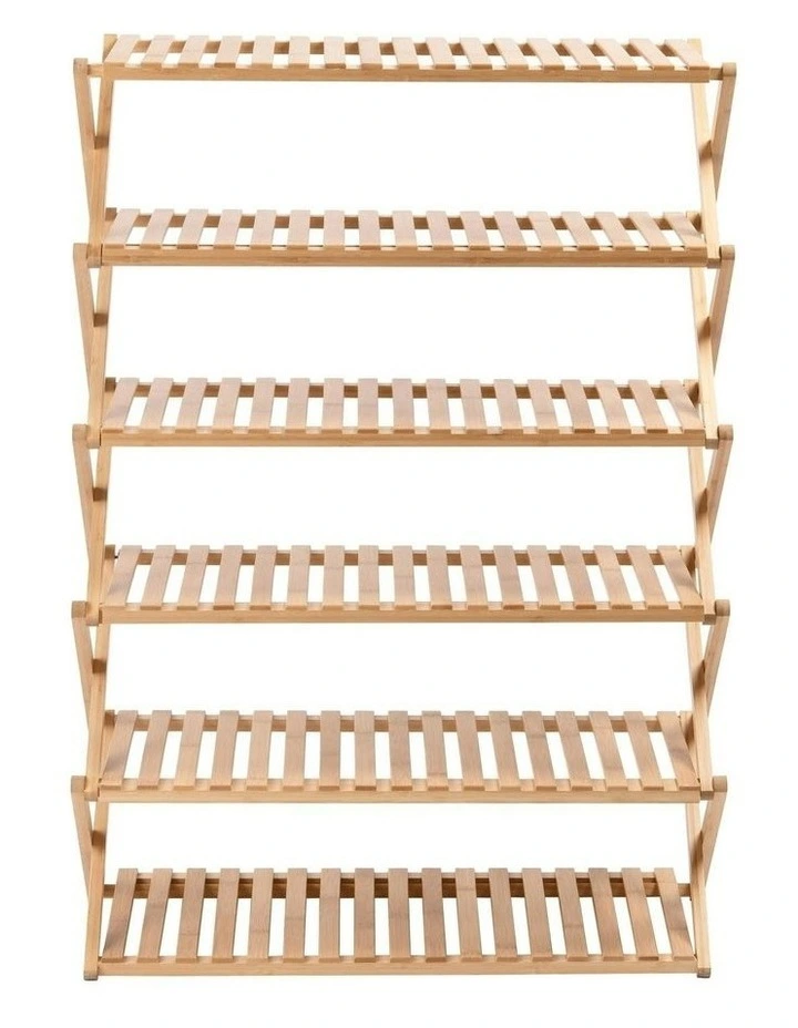 Vivonne Bamboo Shoe Rack 6-Tier 103x70x27.5cm in Natural image 3