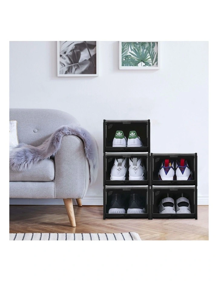 Stackable Shoe Organiser 5 Piece in Black image 4