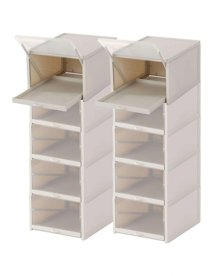 Stackable Shoe Organizer 10 Pack in Grey image 2