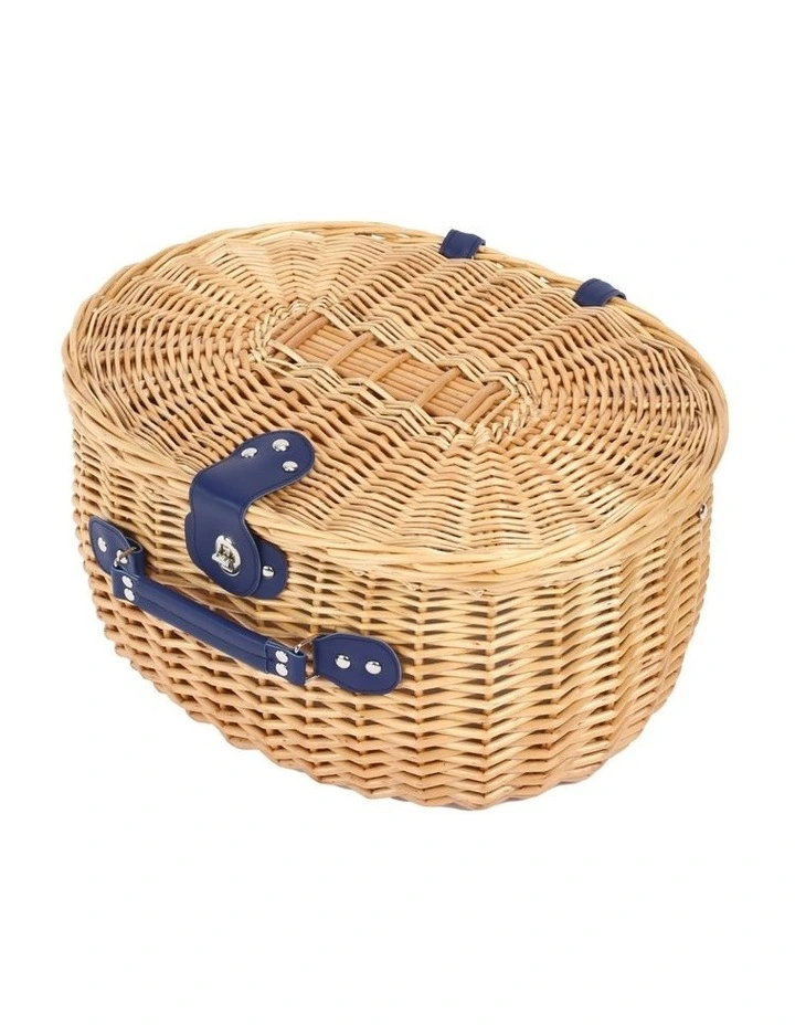 Adelaide Oval Wicker Picnic Basket 4 People 44x32x25cm in Natural image 2