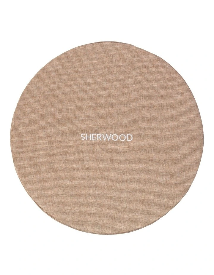 Short Round Linen and Bamboo Laundry Hamper with Cover 38x38x43cm in Rose Gold image 5