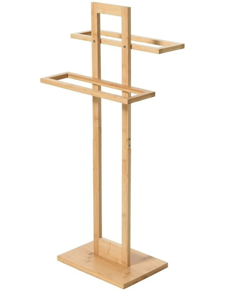 Bamboo Bathroom Towel Rack 37x25x85cm in Bamboo Natural Color image 1