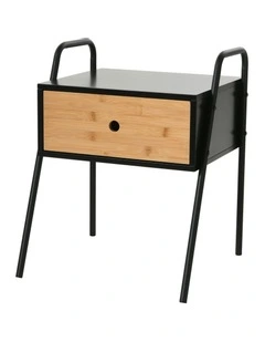 Oliver Wooden Bed Side Table 43x40x52cm in Bamboo Natural