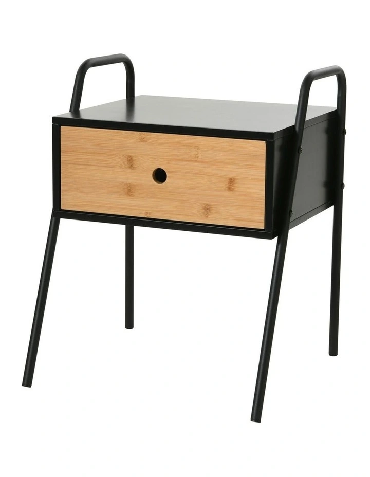 Oliver Wooden Bed Side Table 43x40x52cm in Bamboo Natural image 1