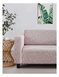 2 Seater Premium Faux Linen Couch Sofa Cover in Rose