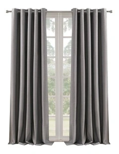 Blockout Eyelet Curtain Pair in Pepper