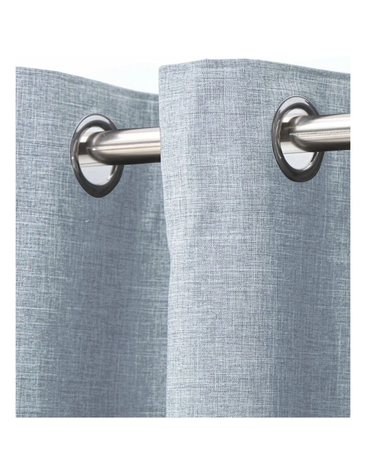 Blockout Eyelet Curtain Pair in Ocean Blue image 3