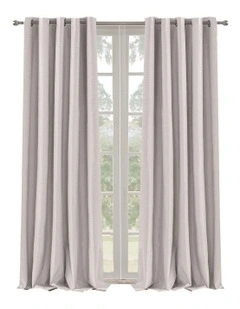 Blockout Eyelet Curtain Pair in Porcelain