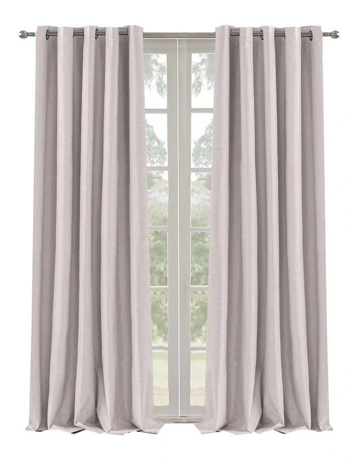 Blockout Eyelet Curtain Pair in Porcelain image 1