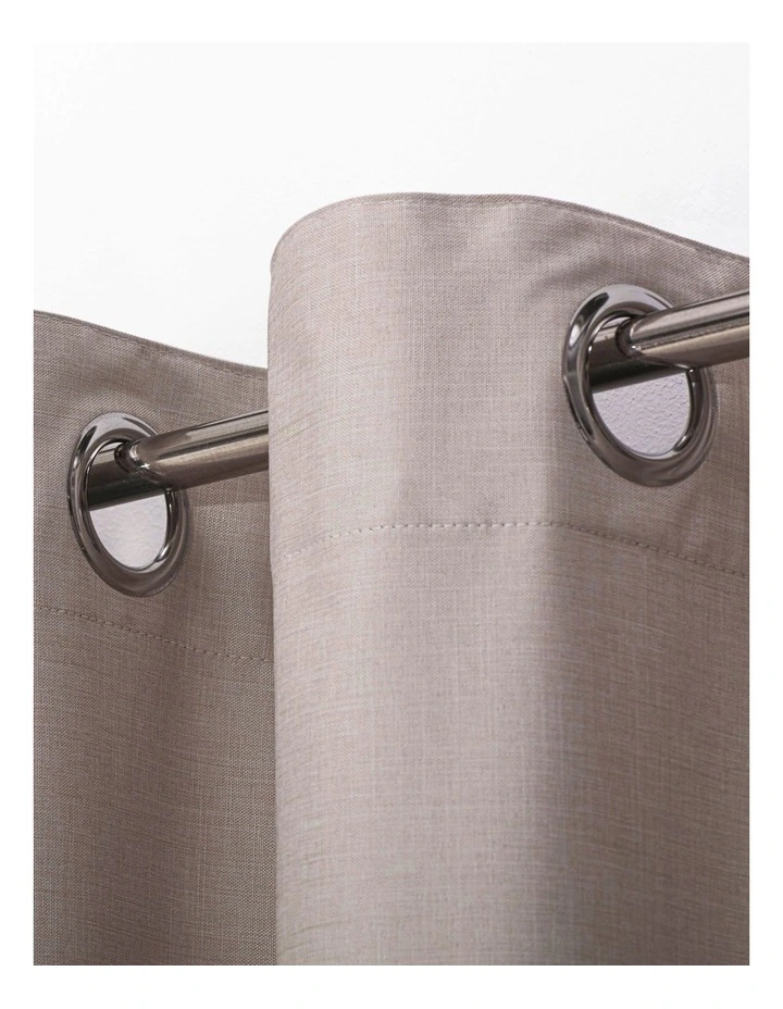 Blockout Eyelet Curtain Pair in Cinnamon image 3