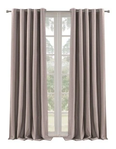 Blockout Eyelet Curtain Pair in Cinnamon