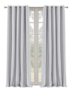 Blockout Eyelet Curtain Pair in Grey