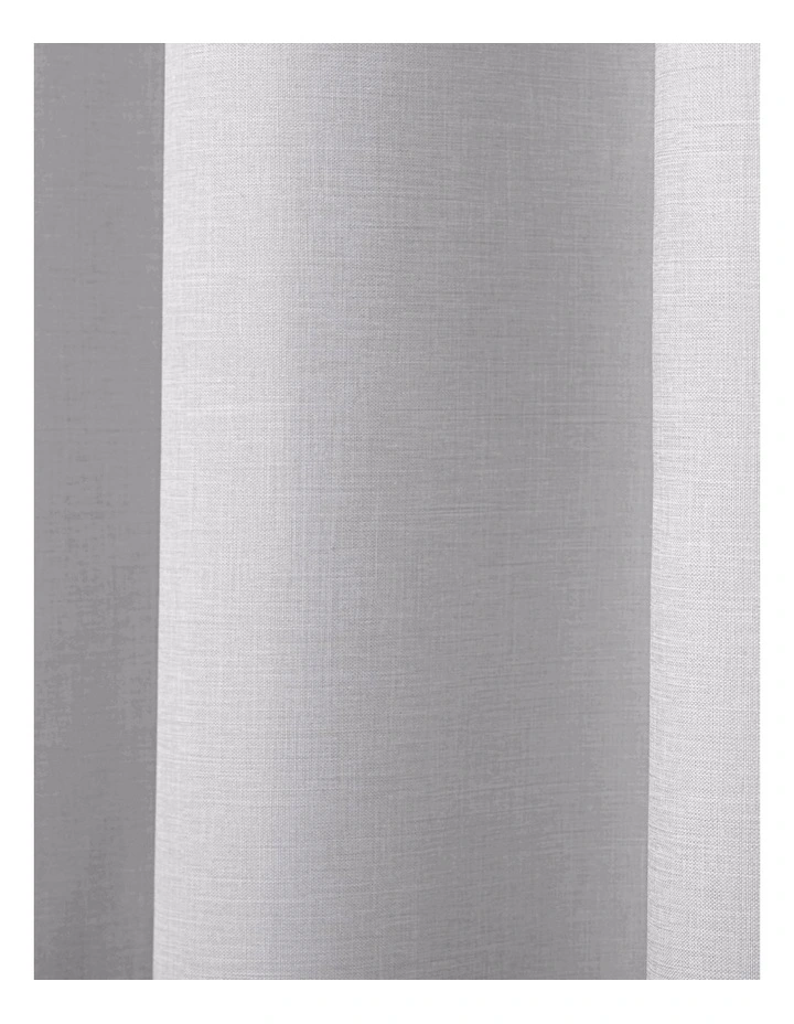 Blockout Eyelet Curtain Pair in Grey image 4