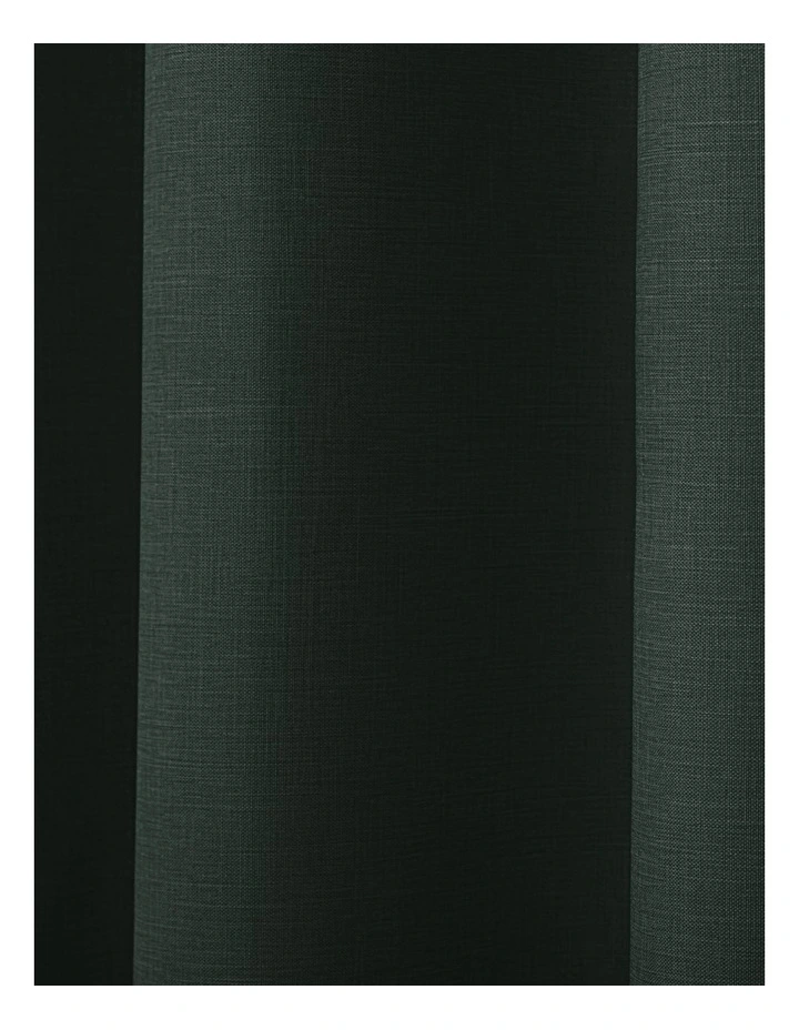 Blockout Eyelet Curtain Pair in Forest Green image 4