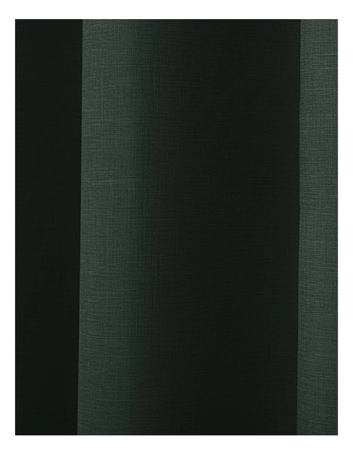 Blockout Eyelet Curtain Pair in Forest Green image 4
