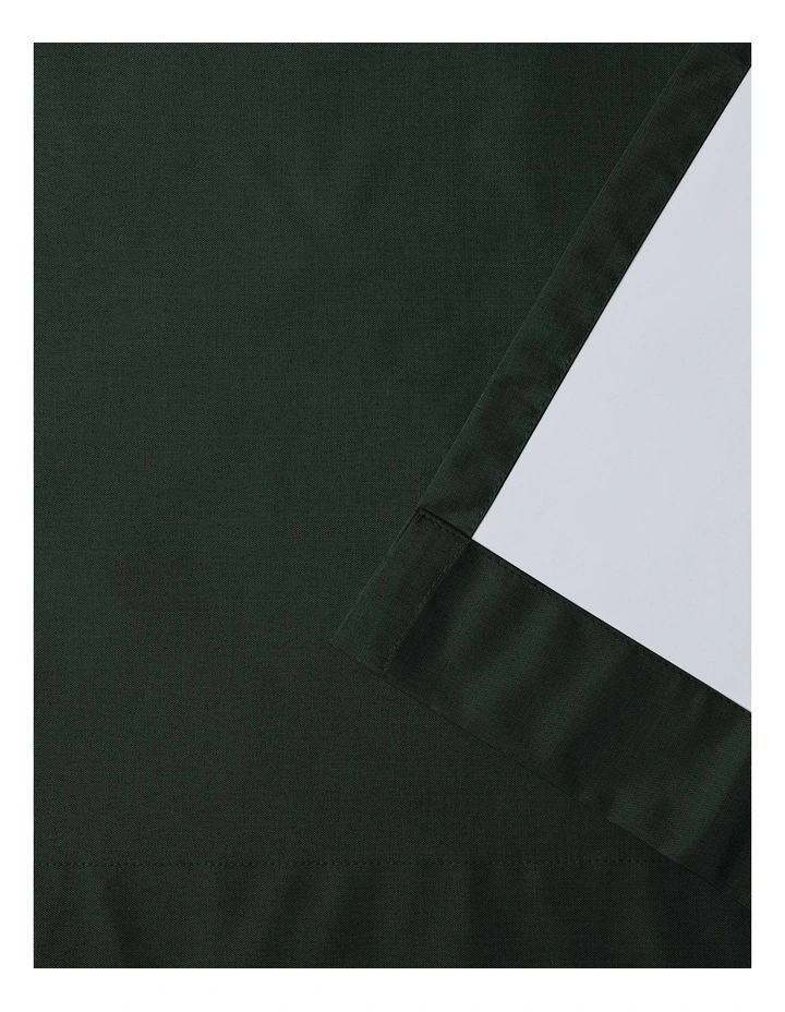 Blockout Eyelet Curtain Pair in Forest Green image 6