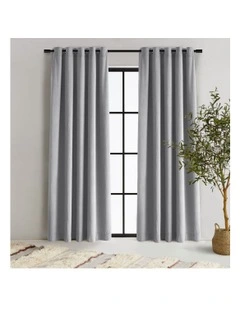 Byron Matte Velvet Eyelet Curtains 2 Pack in Silver